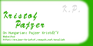 kristof pajzer business card